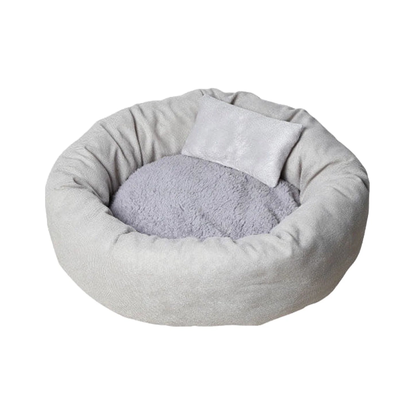 Calming Cat Beds with Pillow for Small Medium Dogs and Cats, round Dog Puppy Cuddler Cozy Bed, Washable Fluffy Plush Pet Bed Thickened Dog Kennel Mat for Puppy Sleeping, S 40CM