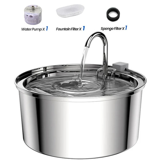 3.2L Cat Automatic Water Dispenser Pet Smart Induction Water Feeder USB with Filter Stainless Steel Dog Feeder Pet Supplies