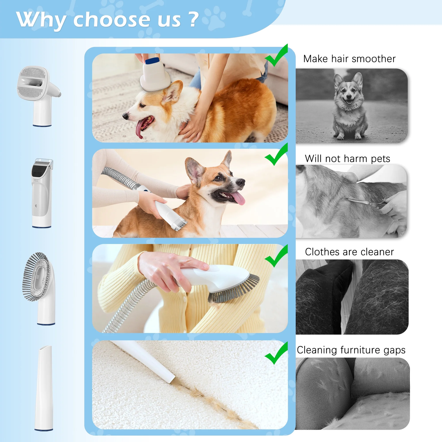 4-In-1 Dog Grooming Kit with Low Noise Clippers and Supplies, 9-Pack