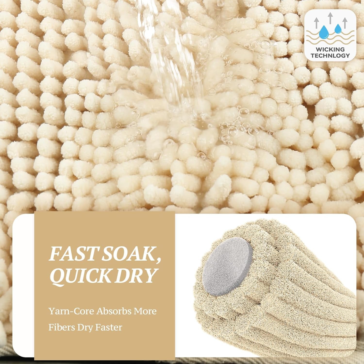 Dog Door Mat Absorpmax Dog Rug for Muddy Paw, Mat for Muddy Paw Door Indoor Floor Entryway, Waterproof Washable & Water Absorbent Dirt Trapper, 31" × 20", Beige